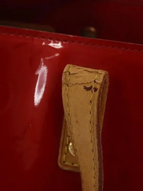 LOUIS VUITTON Monogram Vernis Reade PM Hand Bag Red Rouge - Picture 11 of 16